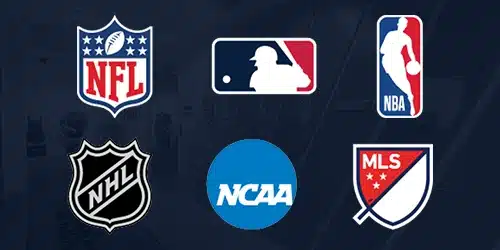 Fanatics sportsbook markets banner with logos of NFL, MLB, NBA, NHL, NCAA and MLS